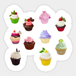 Cupcake Pattern Sticker